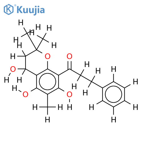 3-Deoxy,4-hydroxy-3,5,7-Trihydroxy-1,1,6-trimethyl-8-(3-phenyl-1-oxopropyl)dihydrobenzopyran structure