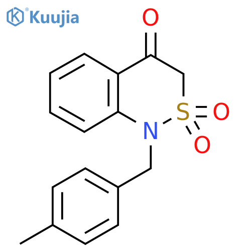 1-(4-methylbenzyl)-1H-2,1-benzothiazin-4(3H)-one 2,2-dioxide structure