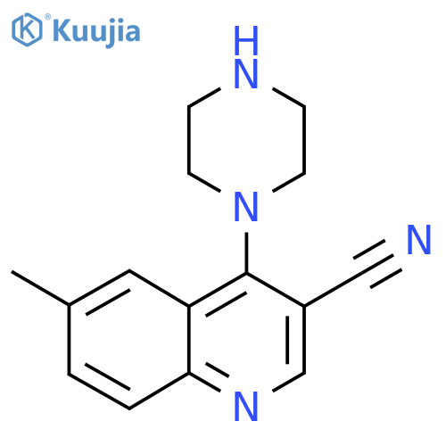 6-Methyl-4-(piperazin-1-yl)quinoline-3-carbonitrile structure