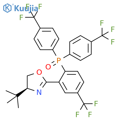 Oxazole, 2-[2-[bis[4-(trifluoromethyl)phenyl]phosphinyl]-5-(trifluoromethyl)phenyl]-4-(1,1-dimethylethyl)-4,5-dihydro-, (4S)- structure