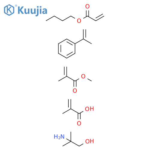 2-Propenoicacid,2-methyl-,polymerwithbutyl2-propenoate,(1-methylethenyl)benzeneandmethyl2-methyl-2-propenoate,compd.with2-amino-2-methyl-1-propanol structure