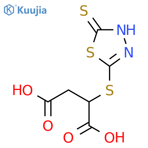 Butanedioic acid,2-[(4,5-dihydro-5-thioxo-1,3,4-thiadiazol-2-yl)thio]- structure