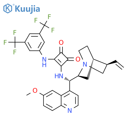 3-[[3,5-bis(trifluoroMethyl)phenyl]aMino]-4-[[(8α,9S)-6'-Methoxycinchonan-9-yl]aMino]- 3-Cyclobutene-1,2-dione structure