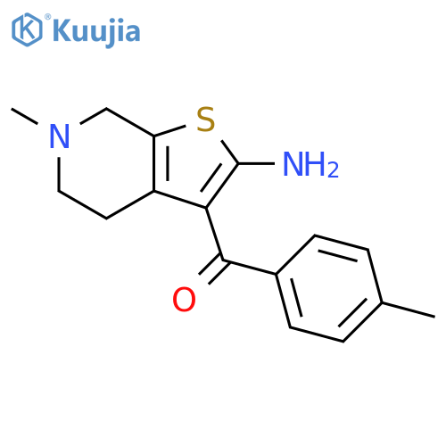 6-methyl-3-(4-methylbenzoyl)-4H,5H,6H,7H-thieno2,3-cpyridin-2-amine structure