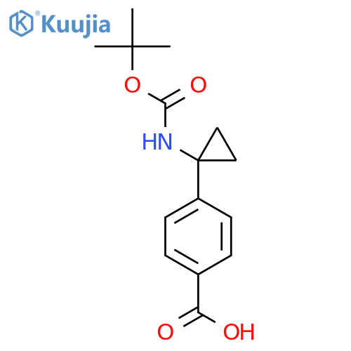 4-(1-{(tert-butoxy)carbonylamino}cyclopropyl)benzoic acid structure