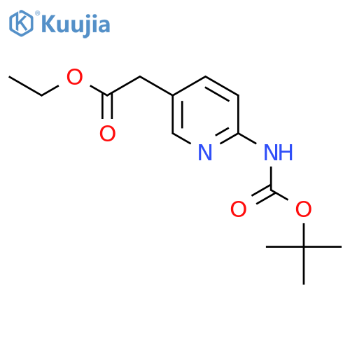 ethyl (6-tert-butoxycarbonylaminopyridin-3-yl)acetate structure