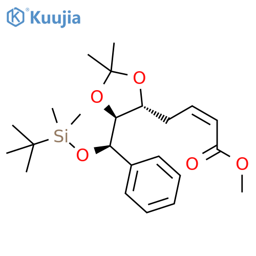 Methyl (2Z)-4-[(4R,5S)-5-[(R)-[[(1,1-dimethylethyl)dimethylsilyl]oxy]phenylmethyl]-2,2-dimethyl-1,3-dioxolan-4-yl]-2-butenoate structure