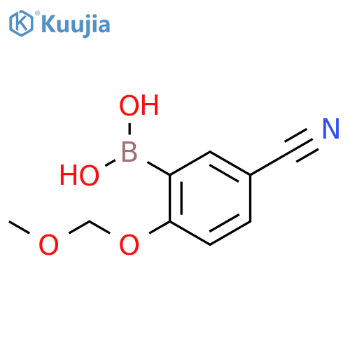 (5-Cyano-2-(methoxymethoxy)phenyl)boronic acid structure