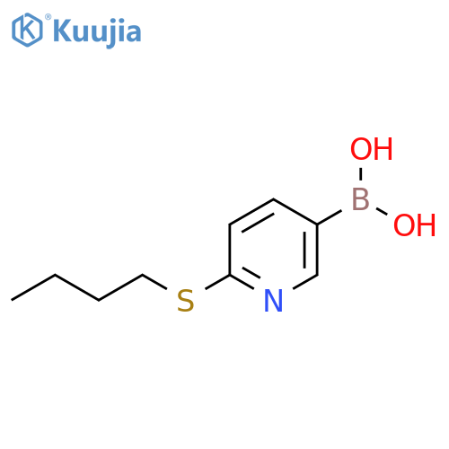 (6-(Butylthio)pyridin-3-yl)boronic acid structure