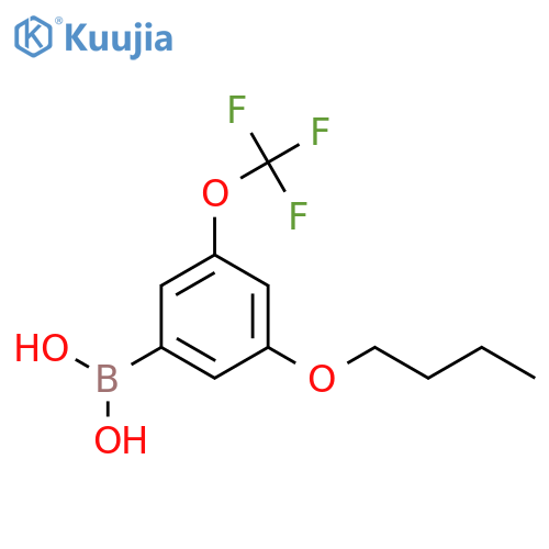 (3-Butoxy-5-(trifluoromethoxy)phenyl)boronic acid structure