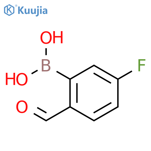 (5-fluoro-2-formylphenyl)boronic acid structure