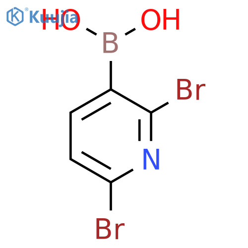 (2,6-dibromo-3-pyridyl)boronic acid structure