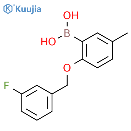 2-(3-Fluorophenylmethoxy)-5-methylphenylboronic acid structure