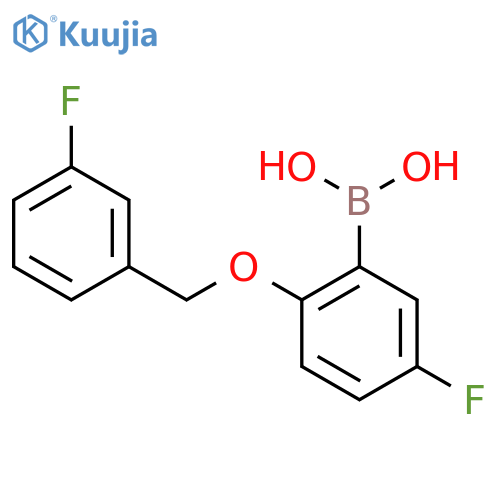 (5-Fluoro-2-((3-fluorobenzyl)oxy)phenyl)boronic acid structure