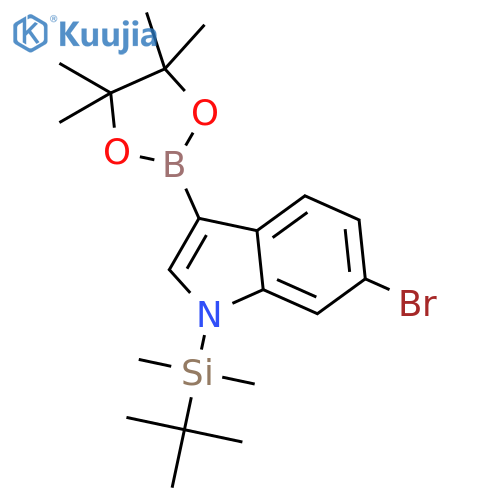 6-Bromo-1-(t-butyldimethylsilanyl)indole-3-boronic acid pinacol ester structure