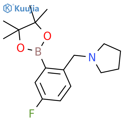 5-Fluoro-2-(pyrrolidinomethyl)phenylboronic acid, pinacol ester structure