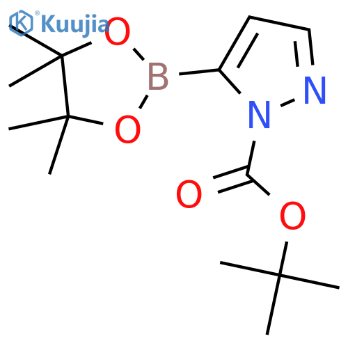 tert-butyl 5-(tetramethyl-1,3,2-dioxaborolan-2-yl)-1H-pyrazole-1-carboxylate structure