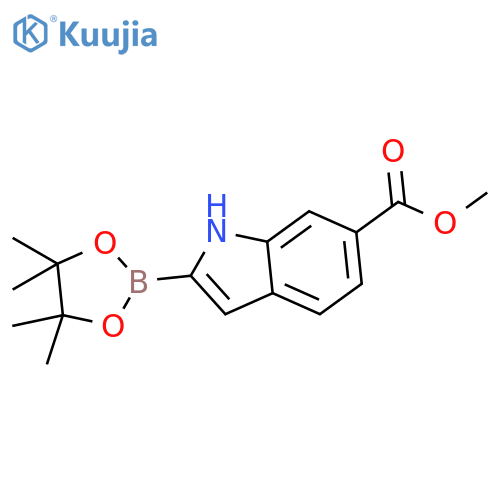 Methyl 2-(4,4,5,5-tetramethyl-1,3,2-dioxaborolan-2-yl)-1H-indole-6-carboxylate structure