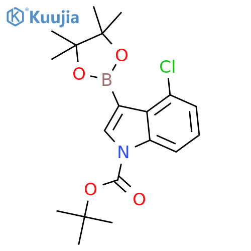 1-BOC-4-chloroindole-3-boronic acid, pinacol ester structure