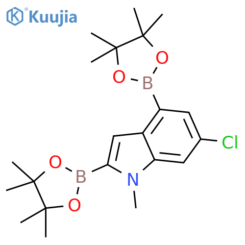 6-Chloro-1-methylindole-2,4-diboronic acid, pinacol ester structure