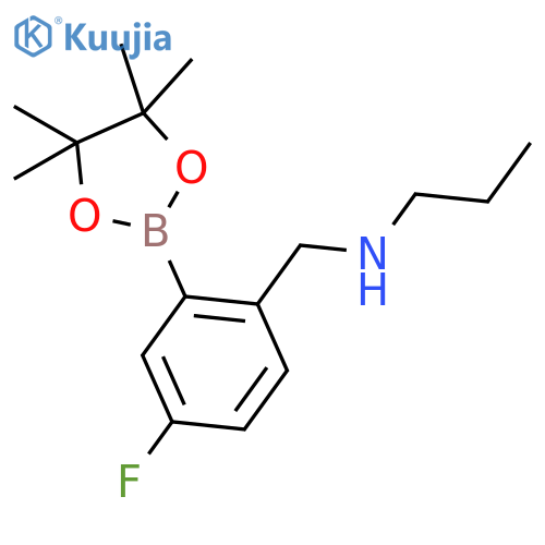 N-(4-Fluoro-2-(4,4,5,5-tetramethyl-1,3,2-dioxaborolan-2-yl)benzyl)propan-1-amine structure