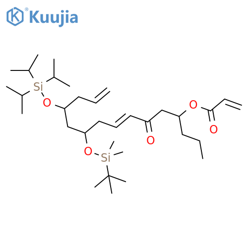 2-Propenoic acid, (1S,4E,7R,9R)-7-[[(1,1-dimethylethyl)dimethylsilyl]oxy]-3-oxo-1-propyl-9-[[tris(1-methylethyl)silyl]oxy]-4,11-dodecadien-1-yl ester structure
