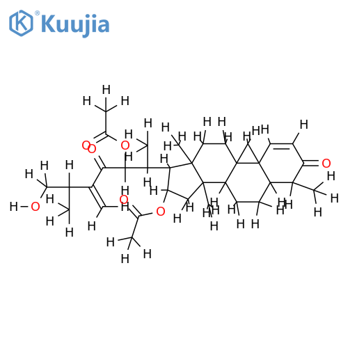 16,22-di-O-acetyl-26-hydroxy-29-nor-24-methylcycloarta-1,24-diene-3,23-dione structure