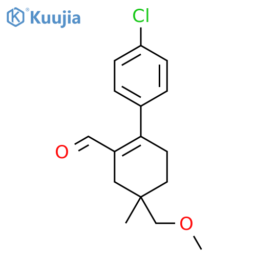 2-(4-chlorophenyl)-5-(methoxymethyl)-5-methyl-1-cyclohexene-1-carboxaldehyde structure