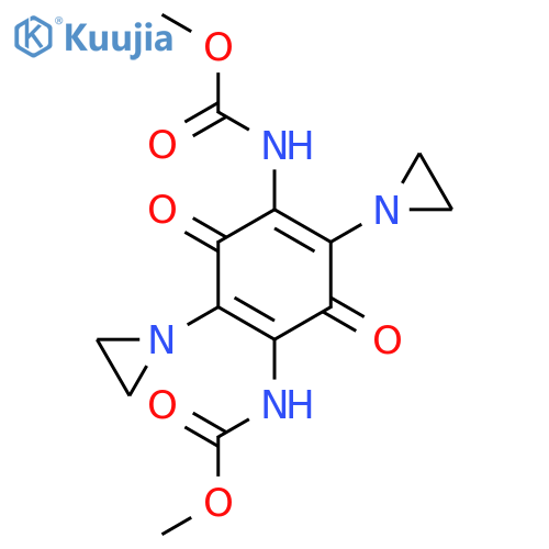 Carbamic acid,N,N'-[2,5-bis(1-aziridinyl)-3,6-dioxo-1,4-cyclohexadiene-1,4-diyl]bis-,C,C'-dimethyl ester structure