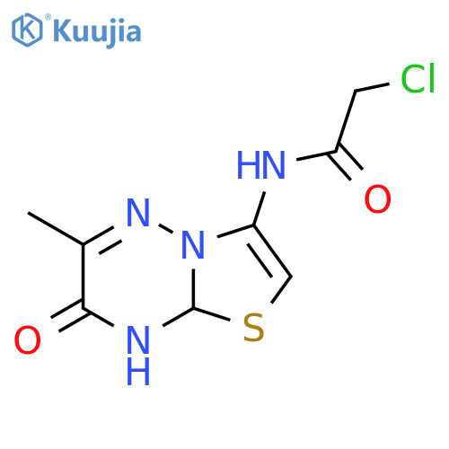 2-Chloro-N-(6-methyl-7-oxo-8,8a-dihydro-7H-1,3-thiazolo3,2-b1,2,4triazin-3-yl)acetamide structure