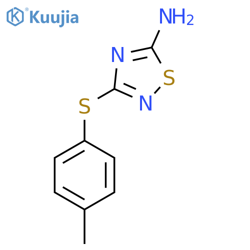 3-(4-methylphenyl)sulfanyl-1,2,4-thiadiazol-5-amine structure