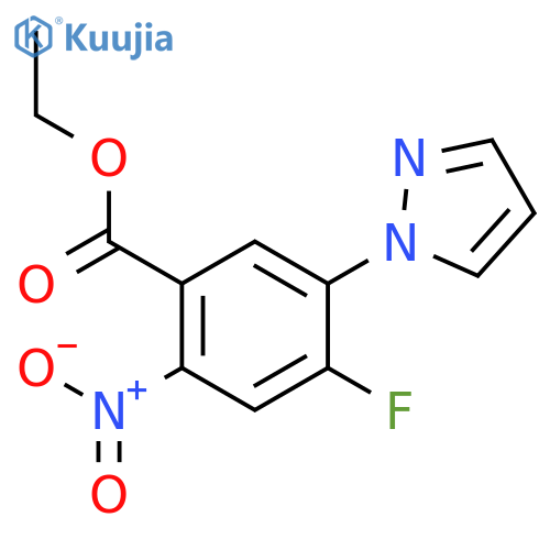 Ethyl 4-fluoro-2-nitro-5-(1-pyrazolyl)benzoate structure