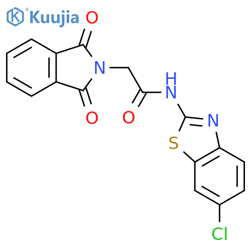 N-(6-chloro-1,3-benzothiazol-2-yl)-2-(1,3-dioxo-2,3-dihydro-1H-isoindol-2-yl)acetamide structure