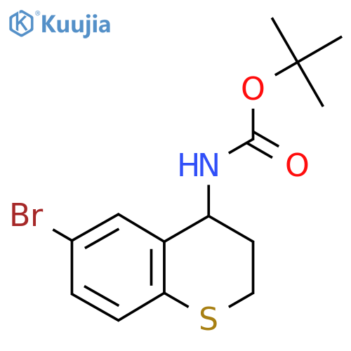 tert-butyl N-(6-bromo-3,4-dihydro-2H-1-benzothiopyran-4-yl)carbamate structure