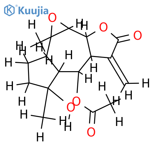 6alpha-Acetoxy,9beta,10beta-epoxie-(1beta,4alpha,5alpha,8alpha)-4-Hydroxy-9,11(13)-guaiadien-12,8-olide structure