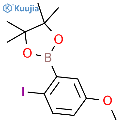 2-(2-Iodo-5-methoxyphenyl)-4,4,5,5-tetramethyl-1,3,2-dioxaborolane structure