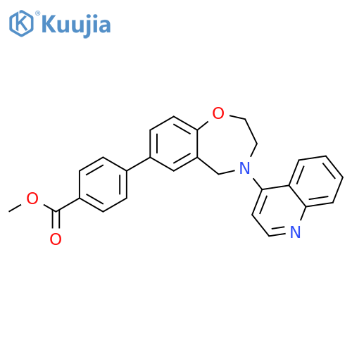 methyl 4-(4-[quinolin-4-yl]-2,3,4,5-tetrahydro-1,4-benzoxazepin-7-yl)benzoate structure