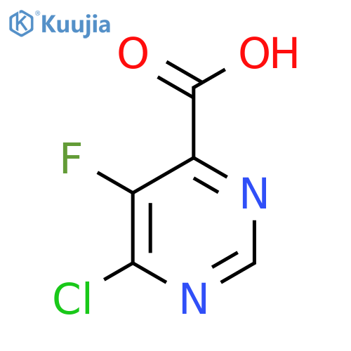 6-chloro-5-fluoro-pyrimidine-4-carboxylic acid structure