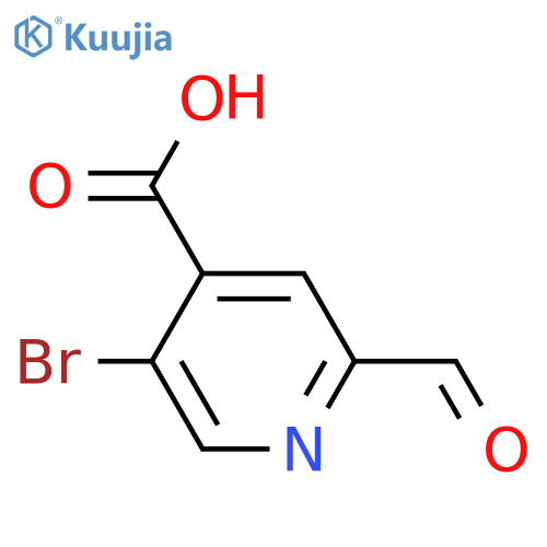 4-Pyridinecarboxylic acid, 5-bromo-2-formyl- structure