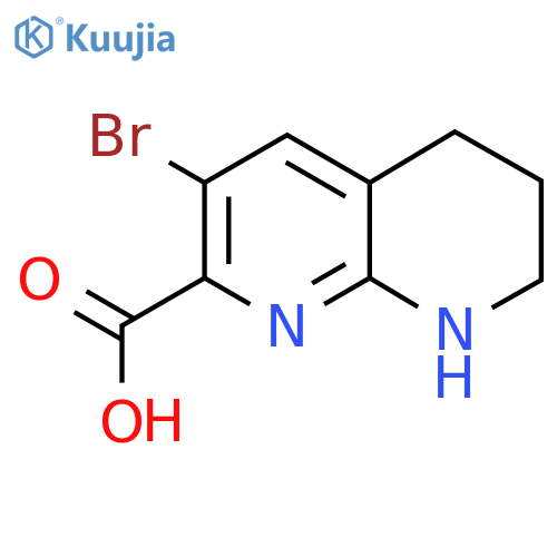 3-Bromo-5,6,7,8-tetrahydro-1,8-naphthyridine-2-carboxylic acid structure