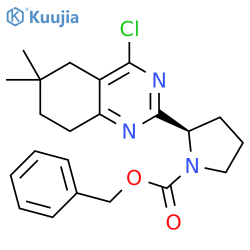 (R)-benzyl 2-(4-chloro-6,6-dimethyl-5,6,7,8-tetrahydroquinazolin-2-yl)pyrrolidine-1-carboxylate structure