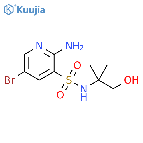2-amino-5-bromo-N-(1-hydroxy-2-methylpropan-2-yl)pyridine-3-sulfonamide structure