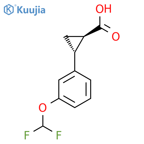 rac-(1R,2R)-2-3-(difluoromethoxy)phenylcyclopropane-1-carboxylic acid structure