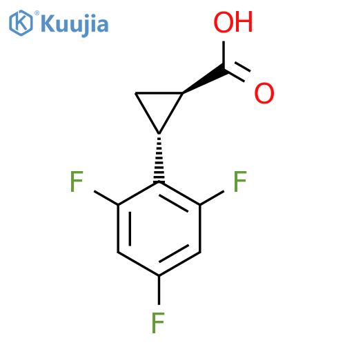 rac-(1R,2R)-2-(2,4,6-trifluorophenyl)cyclopropane-1-carboxylic acid structure