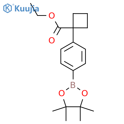ethyl 1-[4-(4,4,5,5-tetramethyl-1,3,2-dioxaborolan-2-yl)phenyl]cyclobutanecarboxylate structure