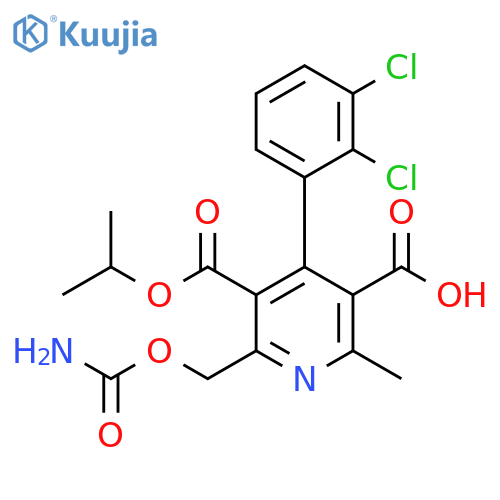 3,5-Pyridinedicarboxylic acid, 2-[[(aminocarbonyl)oxy]methyl]-4-(2,3-dichlorophenyl)-6-methyl-, 3-(1-methylethyl) ester structure