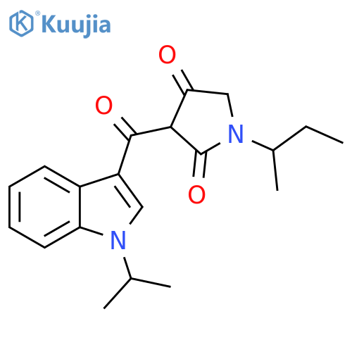 2,4-Pyrrolidinedione, 3-[[1-(1-methylethyl)-1H-indol-3-yl]carbonyl]-1-(1-methylpropyl)- structure