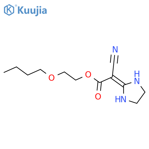 Acetic acid, 2-cyano-2-(2-imidazolidinylidene)-, 2-butoxyethyl ester structure