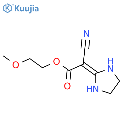Acetic acid, 2-cyano-2-(2-imidazolidinylidene)-, 2-methoxyethyl ester structure