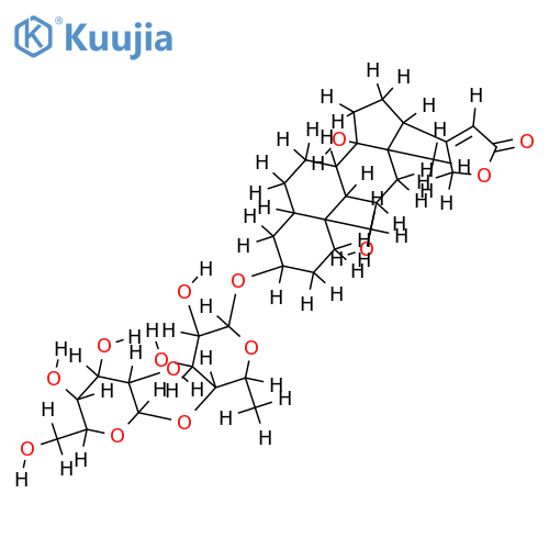(5alpha)-sarmentogenin 3-O-[beta-D-glucopyranosyl-(1->4)-alpha-L-rhamnopyranoside] structure